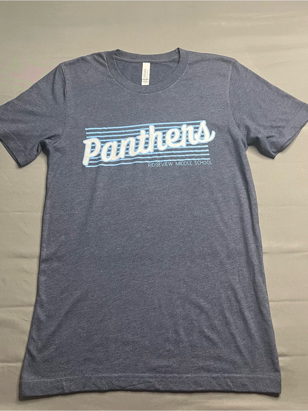 Bella Canvas Navy Blue T-Shirt with Light Blue Panthers Graphic